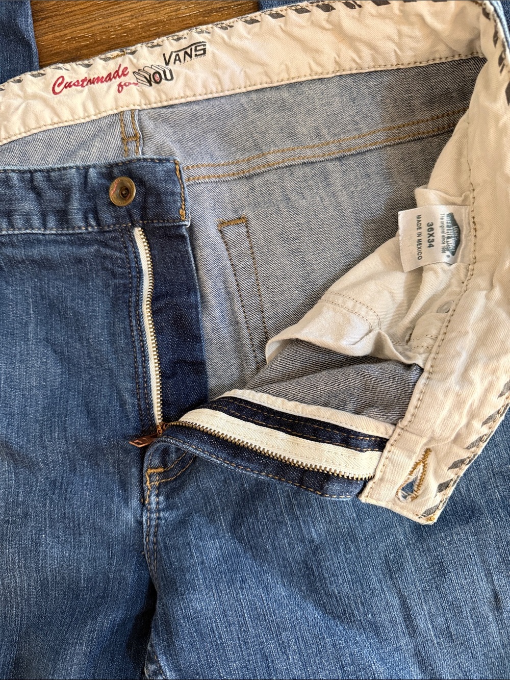 Vans Men’s Slim Straight Blue Denim Jeans - Picture 10 of 10